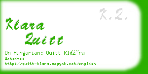 klara quitt business card